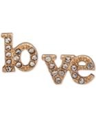 Lonna & Lilly Gold-tone Pave Love Mismatch Stud Earrings