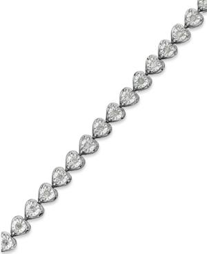Diamond Heart Bracelet (1/2 Ct. T.w.) In Sterling Silver