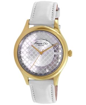 Kenneth Cole New York Women's White Leather Strap Watch 38mm 10026008