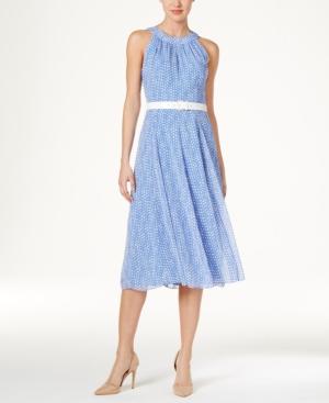 Tommy Hilfiger Polka-dot Belted A-line Dress