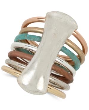 Robert Lee Morris Soho Multi-tone Sculptural Multi-band Patina Ring