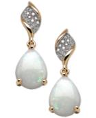 Opal (1-5/8 Ct. T.w.) And Diamond (9/10 Ct. T.w.) Earrings In 10k Gold