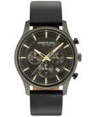 Kenneth Cole New York Men's Black Leather Strap Watch 43mm Kc15106004