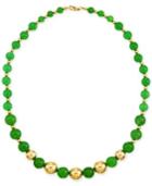 Signature Gold Dyed Green Agate Bead (6-10mm) Necklace In 14k Gold