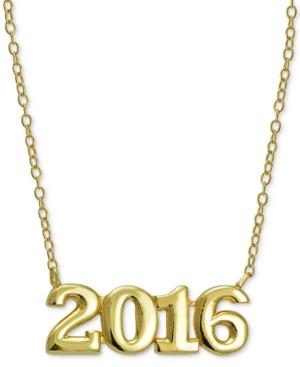 Giani Bernini 2016 Graduation Pendant Necklace In 24k Gold-plated Sterling Silver