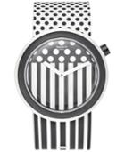Swatch Unisex Swiss Pop Black And White Silicone Strap Watch 41mm Pnw101