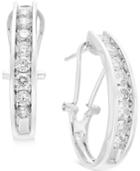 Diamond J Hoop Earrings (1 Ct. T.w.) In 10k Gold Or White Gold