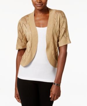 Ny Collection Pointelle Short-sleeve Bolero Cardigan