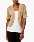 Ny Collection Pointelle Short-sleeve Bolero Cardigan
