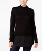 Style & Co. Mock-neck Two-for Sweater Only At Macy's