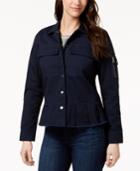 Style & Co Cotton Peplum Utility Jacket, Created For Macy's
