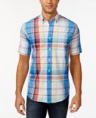 Club Room Big And Tall Short Sleeve Plaid Shirt, Only At Macy's