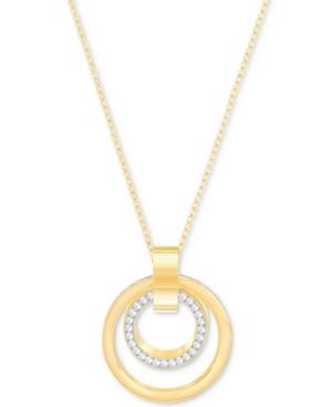 Swarovski Pave Double-hoop Pendant Necklace