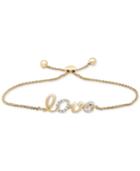 Wrapped Diamond Love Bolo Bracelet (1/10 Ct. T.w.) In 14k Gold, Created For Macy's
