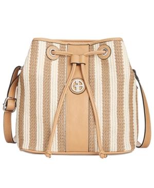 Giani Bernini Striped Straw Bucket Bag, Created For Macy's