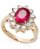 14k Gold Ring, Ruby (2-1/5 Ct. T.w.) And Diamond (1 Ct. T.w.)