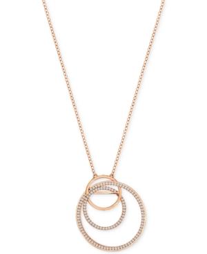 Swarovski Rose Gold-tone Pave Spiral Pendant Necklace