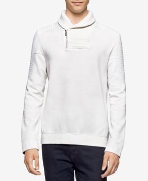 Calvin Klein Men's Quilted Fleece Shawl-collar Sweater