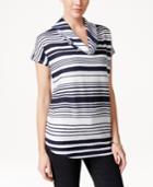 Style & Co. Cowl-neck Striped Top, Only At Macy's