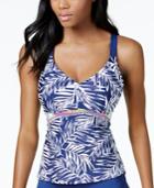 Jag Tropical Palm D-cup Underwire Tankini Top Women's Swimsuit