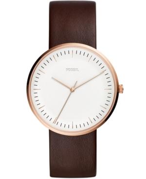 Fossil Men's Essentialist Brown Leather Strap Watch 42mm