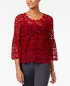 Alfani Cotton Crocheted Top, Only At Macy's