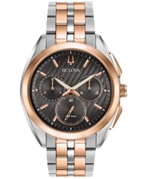 Bulova Men's Chronograph Curv Two-tone Stainless Steel Bracelet Watch 45mm 98a160