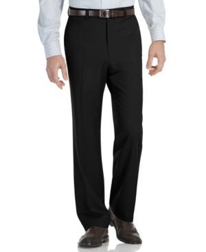 Calvin Klein Microfiber Flat-front Dress Pants