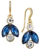 Charter Club Gold-tone Blue And Clear Crystal Drop Earrings, Created For Macy's