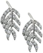 Giani Bernini Cubic Zirconia Leaf Stud Earrings In Sterling Silver, Created For Macy's