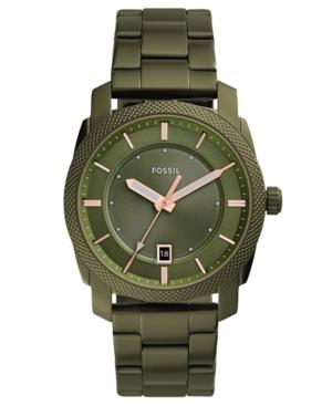 Fossil Men's Machine Olive Green Stainless Steel Bracelet Watch 42mm