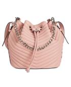 Steve Madden Marge Chevron Quilted Drawstring Bucket Bag