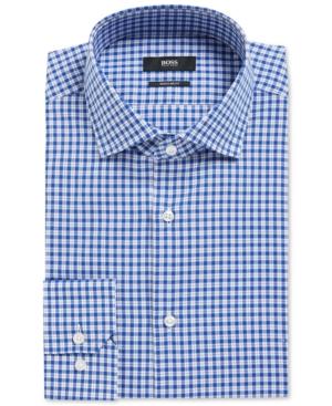 Boss Men's Regular/classic-fit Houndstooth Checked Cotton Dress Shirt