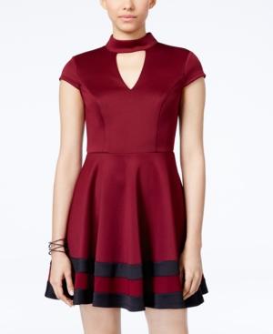 City Studios Juniors' Gigi Mock-neck Colorblocked Dress
