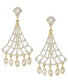 14k Two-tone Fancy Chandelier Earrings