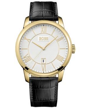 Hugo Boss Men's Classico Black Leather Strap Watch 43mm 1512972