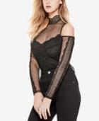 Guess Lily Cold-shoulder Lace Top