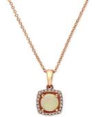Gemma By Effy Opal (3/4 Ct. T.w.) And Diamond Accent Pendant In 14k Rose Gold