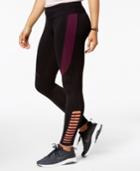 Material Girl Active Juniors' Stripe Caged Yoga Leggings, Created For Macy's