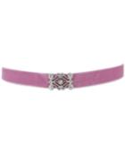2028 Silver-tone Crystal Pink Velvet Ribbon Choker Necklace, A Macy's Exclusive Style