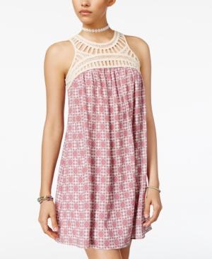 Speechless Juniors' Crocheted Shift Dress