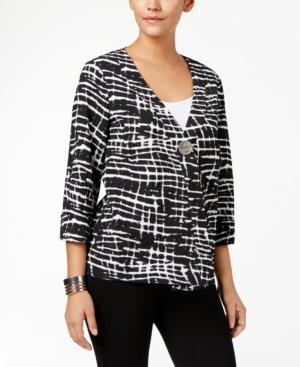 Jm Collection Printed Crinkled Jacket, Created For Macy's