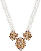 Charter Club Gold-tone Imitation Pearl Imitation Topaz Necklace, Only At Macy's