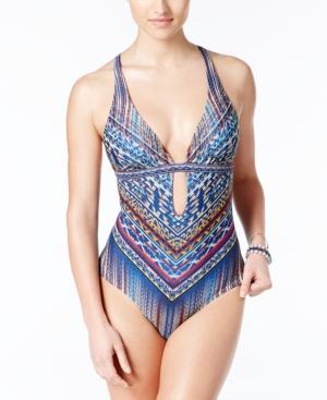 Jessica Simpson Dusty Road Printed Strappy-back One-piece Swimsuit Women's Swimsuit
