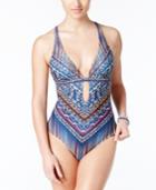 Jessica Simpson Dusty Road Printed Strappy-back One-piece Swimsuit Women's Swimsuit