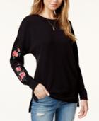 Carbon Copy Dolman-sleeve Embroidered Sweatshirt