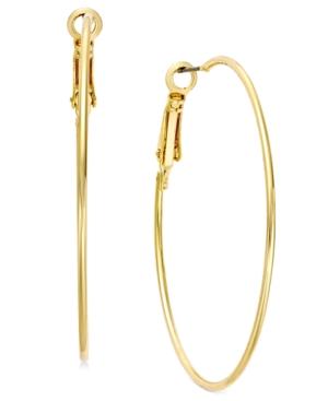 Inc International Concepts Gold Tone Medium Wire Hoop Earrings, Only At Macy's
