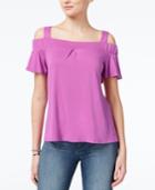 Ultra Flirt Juniors' Cold-shoulder Flutter Sleeve Top