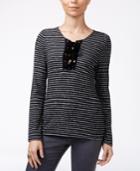 Sanctuary Addison Striped Lace-up Top