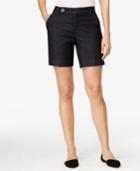 Style & Co. Petite Tummy Control Dark Chambray Denim Shorts, Only At Macy's